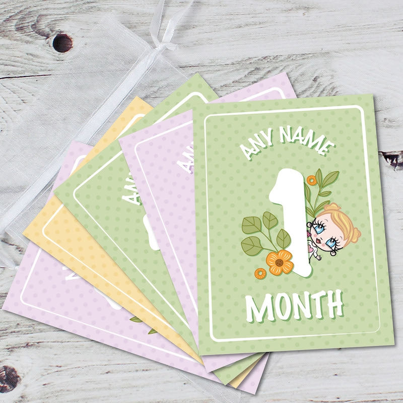 Early Year Girls Age Floral Milestone Cards - Image 3