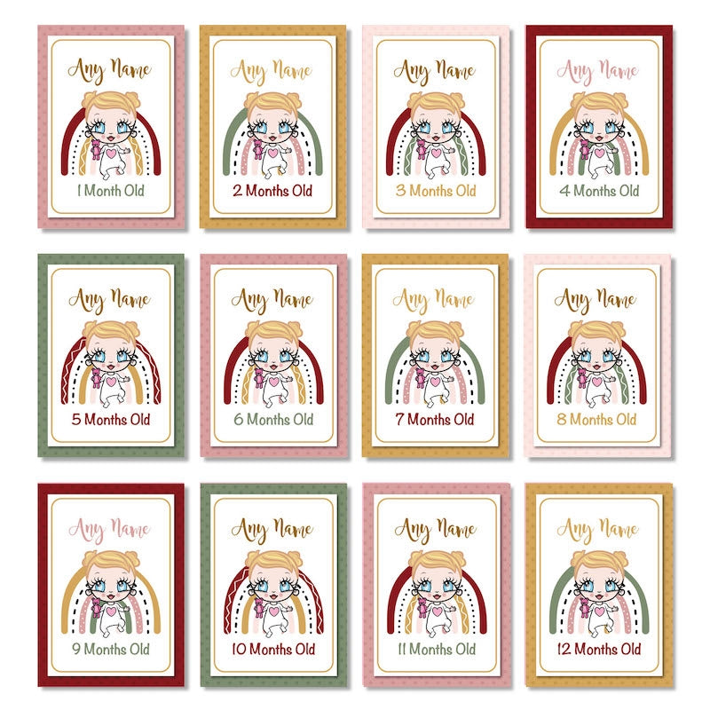 Early Year Girls Age Rainbow Milestone Cards - Image 4