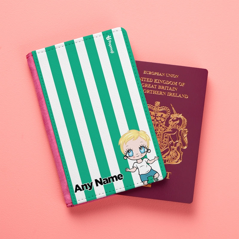 Early Years Personalised Green Stripe Passport Cover - toxicfox.co.uk ...