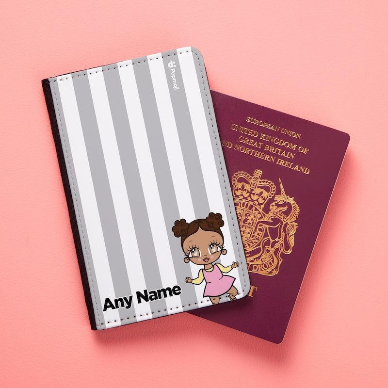 Early Years Personalised Grey Stripe Passport Cover - Image 1