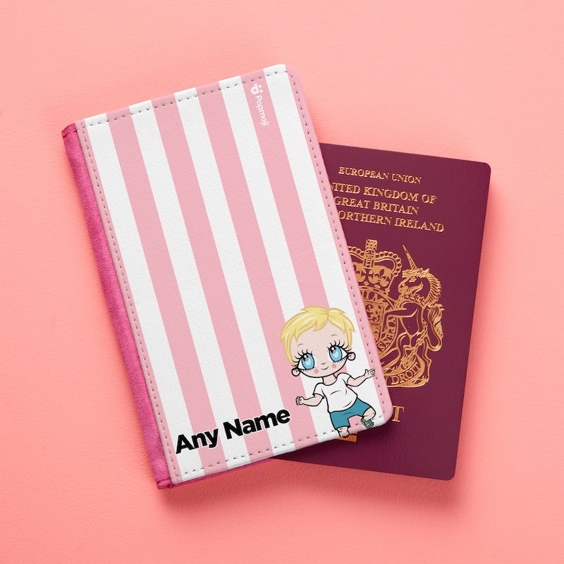 Early Years Personalised Light Pink Stripe Passport Cover - Image 3