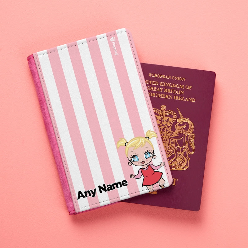 Early Years Personalised Light Pink Stripe Passport Cover - Image 1
