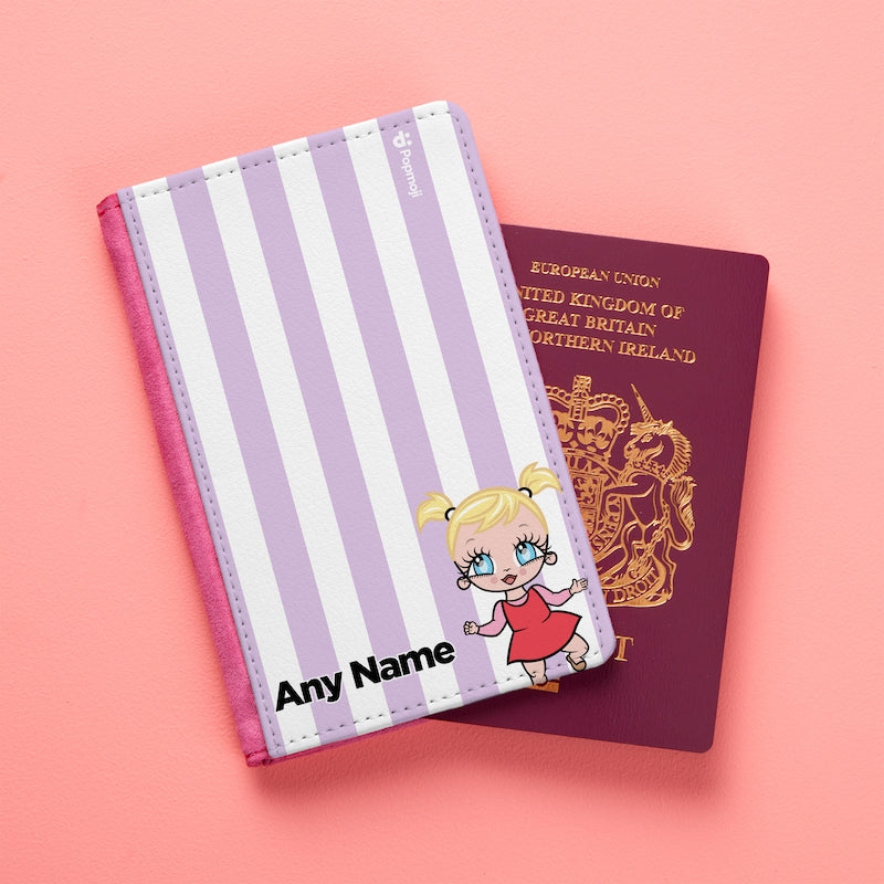 Early Years Personalised Lilac Stripe Passport Cover - Image 1