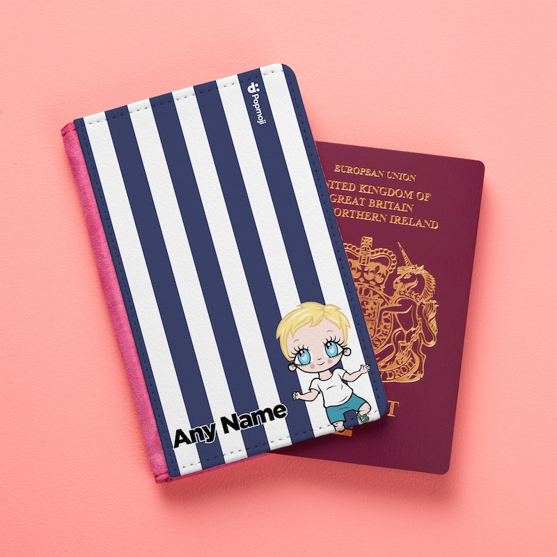 Early Years Personalised Navy Stripe Passport Cover - Image 5
