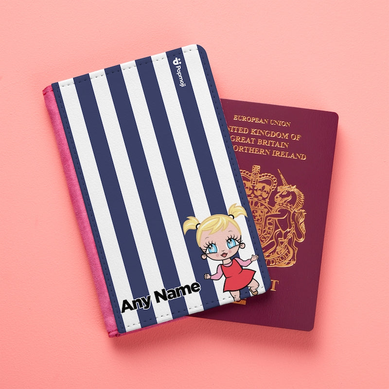 Early Years Personalised Navy Stripe Passport Cover - Image 3