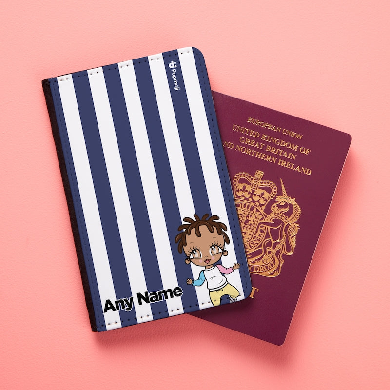 Early Years Personalised Navy Stripe Passport Cover - Image 1