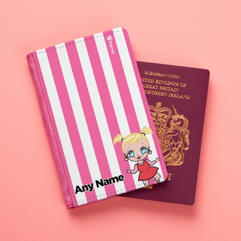 Early Years Personalised Pink Stripe Passport Cover - Image 1
