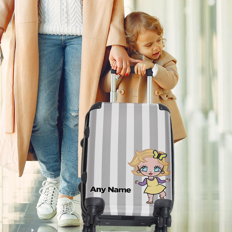 Early Years Personalised Grey Stripe Suitcase - Image 1