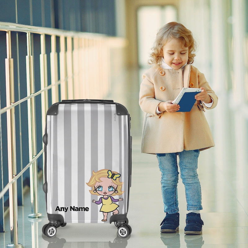 Early Years Personalised Grey Stripe Suitcase - Image 6