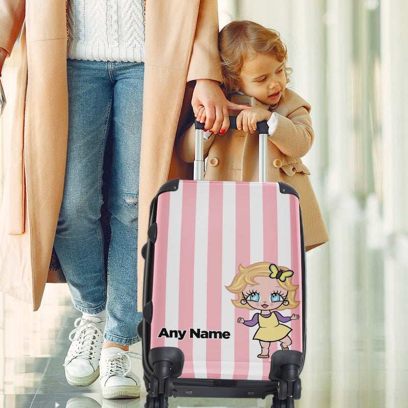 Early Years Personalised Light Pink Stripe Suitcase - Image 1