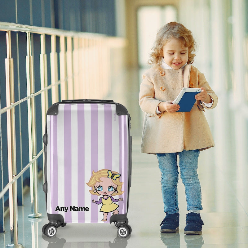 Early Years Personalised Lilac Stripe Suitcase - Image 1