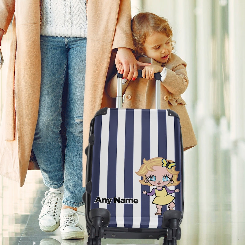 Early Years Personalised Navy Stripe Suitcase - Image 1