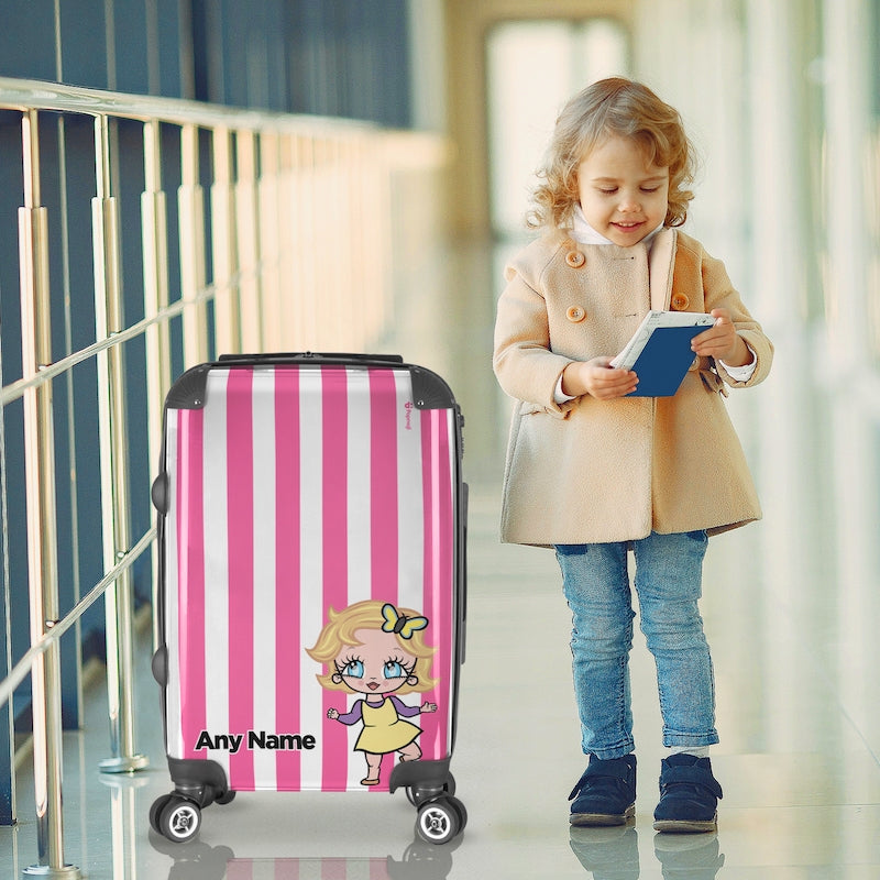 Early Years Personalised Pink Stripe Suitcase - Image 1