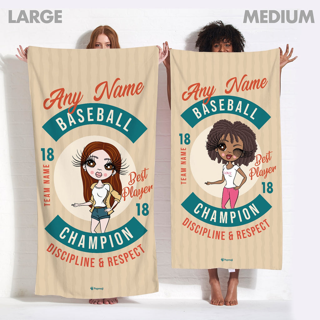 ClaireaBella Retro Baseball Beach Towel
