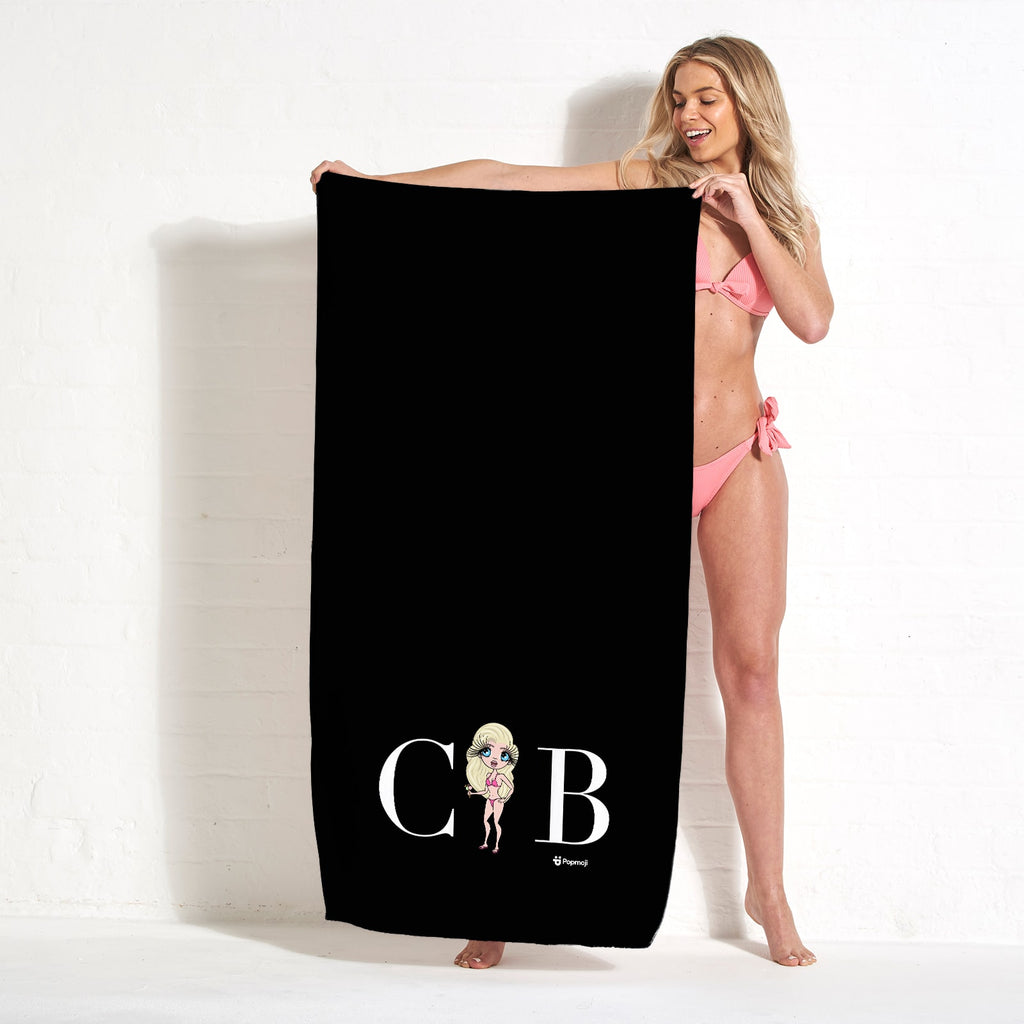 ClaireaBella The LUX Collection Black Beach Towel