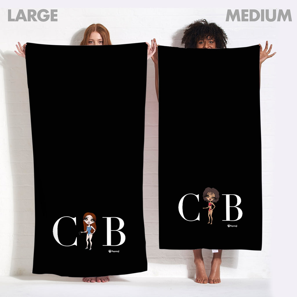 ClaireaBella The LUX Collection Black Beach Towel