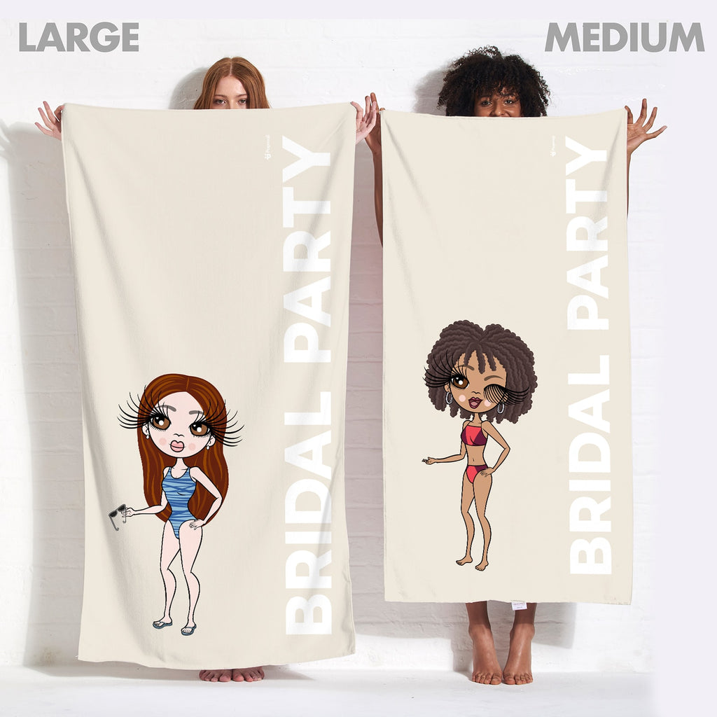ClaireaBella Bold Bridal Party Beige Beach Towel