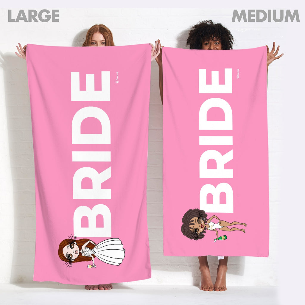 ClaireaBella Bold Bride Pink Beach Towel