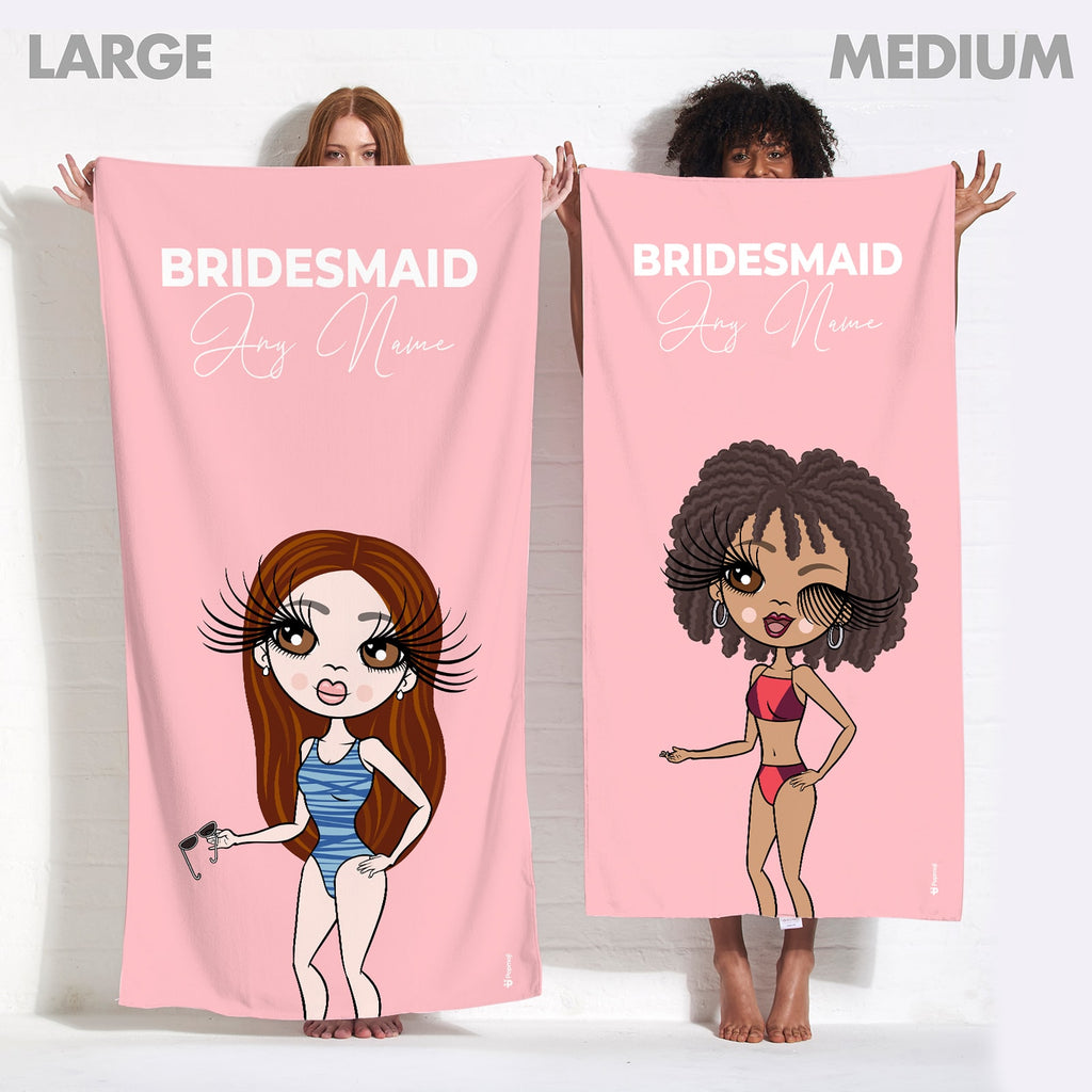 ClaireaBella Bold Bridesmaid Blush Beach Towel
