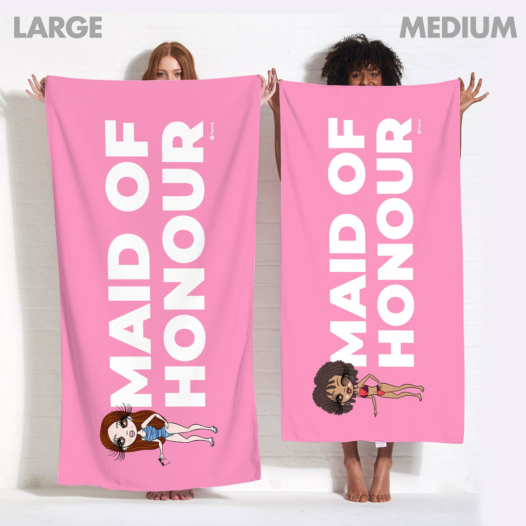 ClaireaBella Maid of Honour Pink Beach Towel