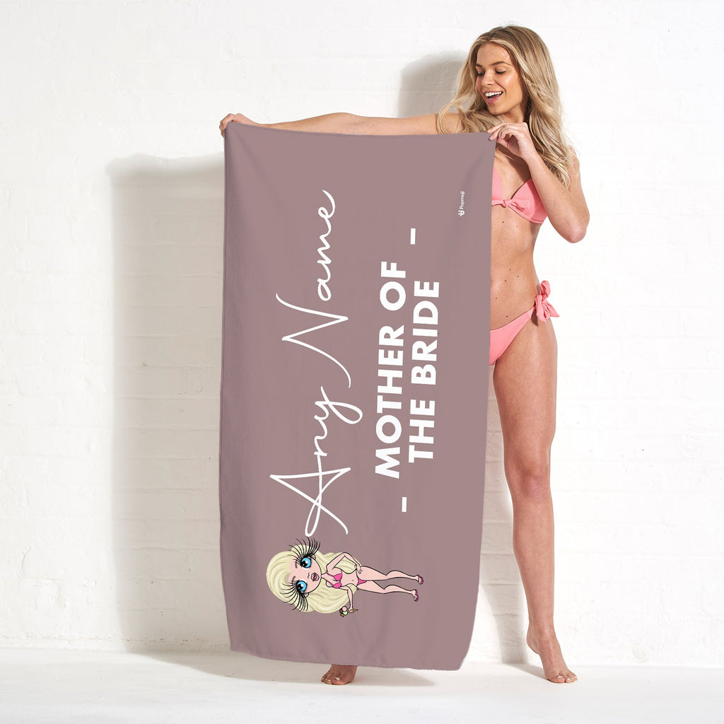 ClaireaBella Bold Mother Of The Bride Mocha Beach Towel