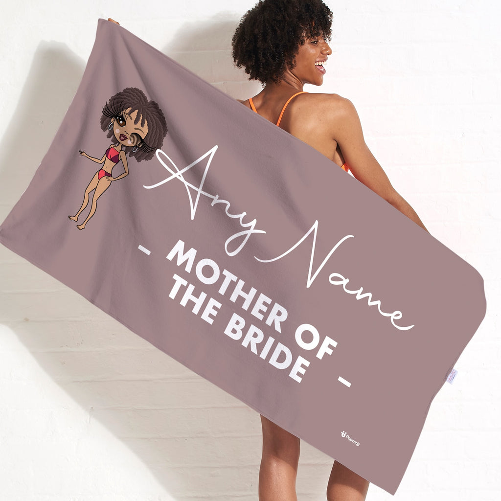 ClaireaBella Bold Mother Of The Bride Mocha Beach Towel