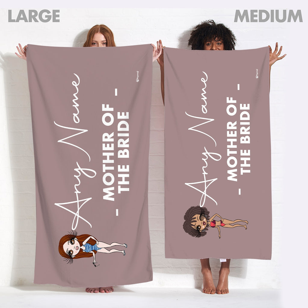 ClaireaBella Bold Mother Of The Bride Mocha Beach Towel