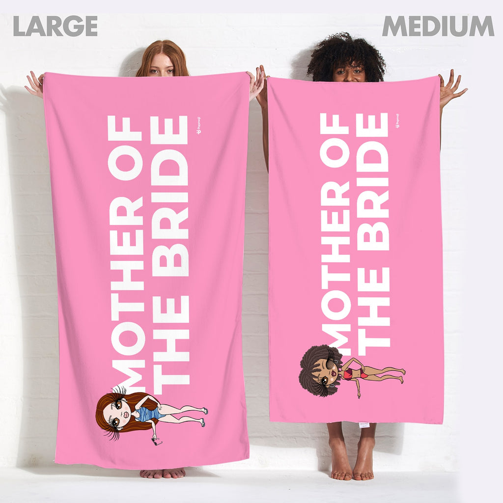 ClaireaBella Bold Mother Of The Bride Pink Beach Towel