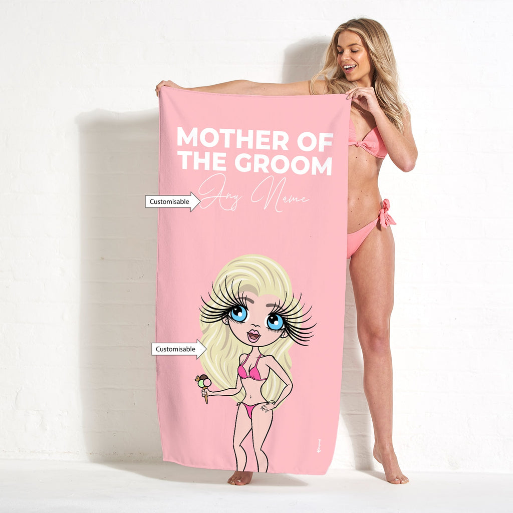 ClaireaBella Mother of the Groom Peach Beach Towel