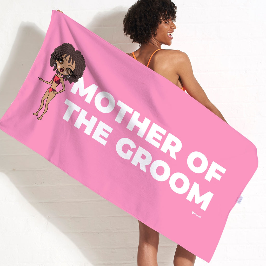 ClaireaBella Mother of the Groom Pink Beach Towel