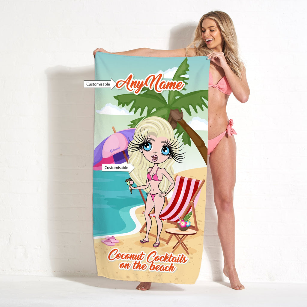 ClaireaBella Coconut Cocktails Beach Towel