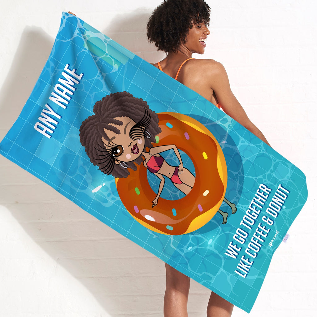 ClaireaBella Coffee And Donut Beach Towel