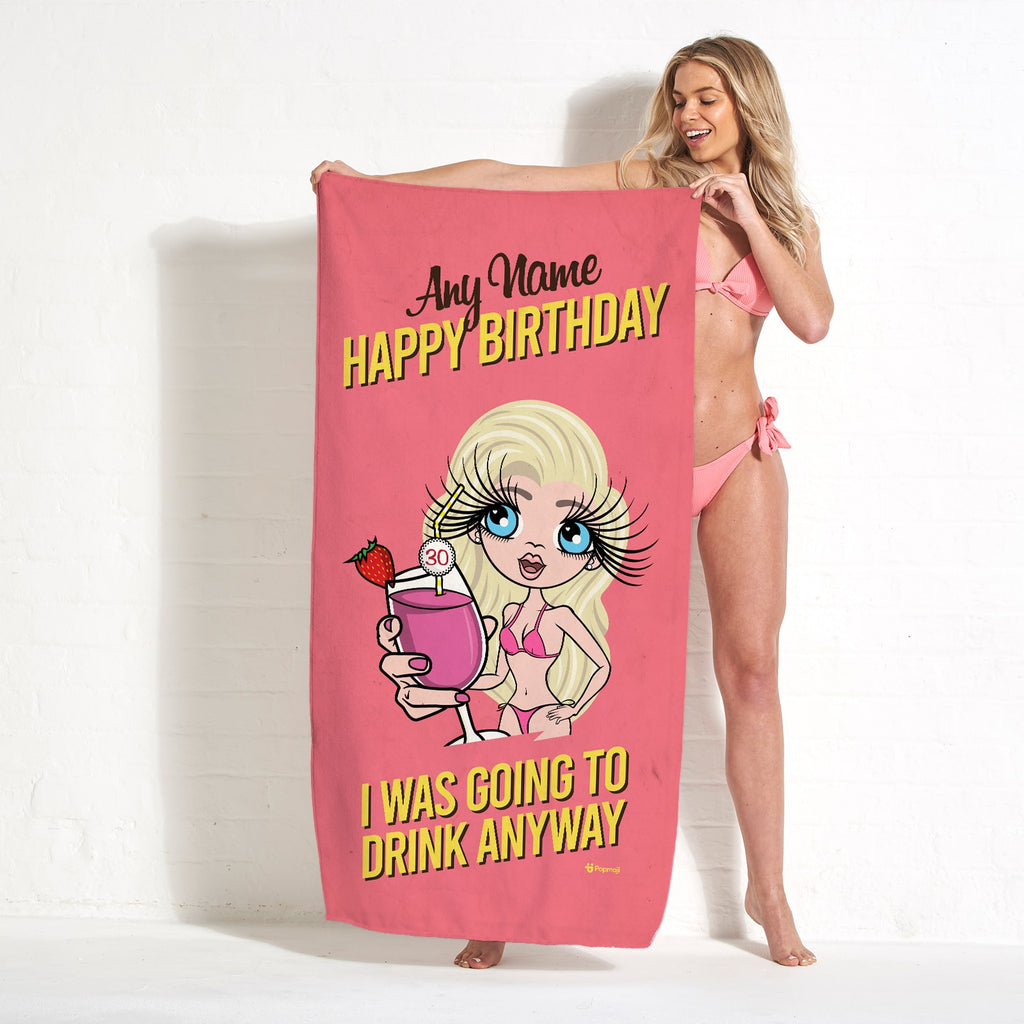 ClaireaBella Drink Anyway Beach Towel