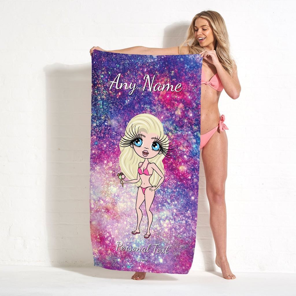 ClaireaBella Galaxy Sparkle Beach Towel