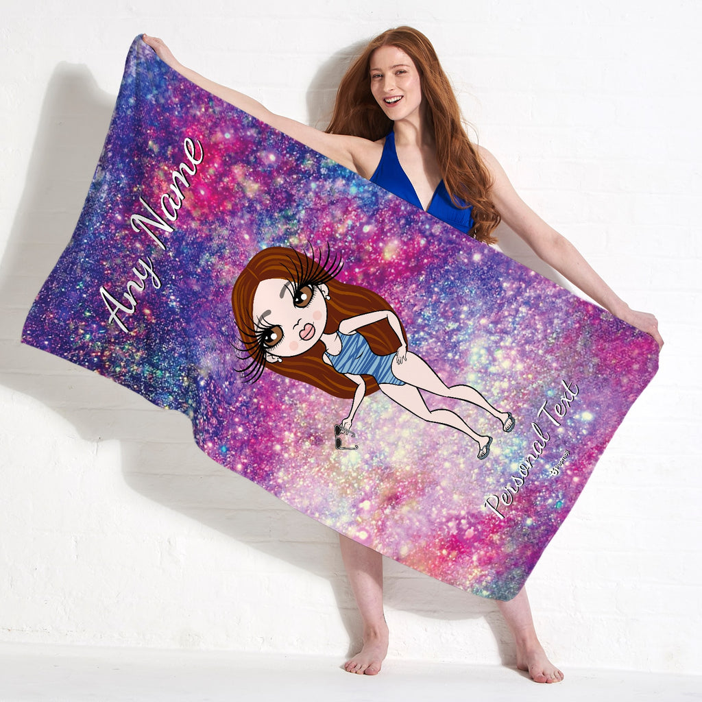 ClaireaBella Galaxy Sparkle Beach Towel
