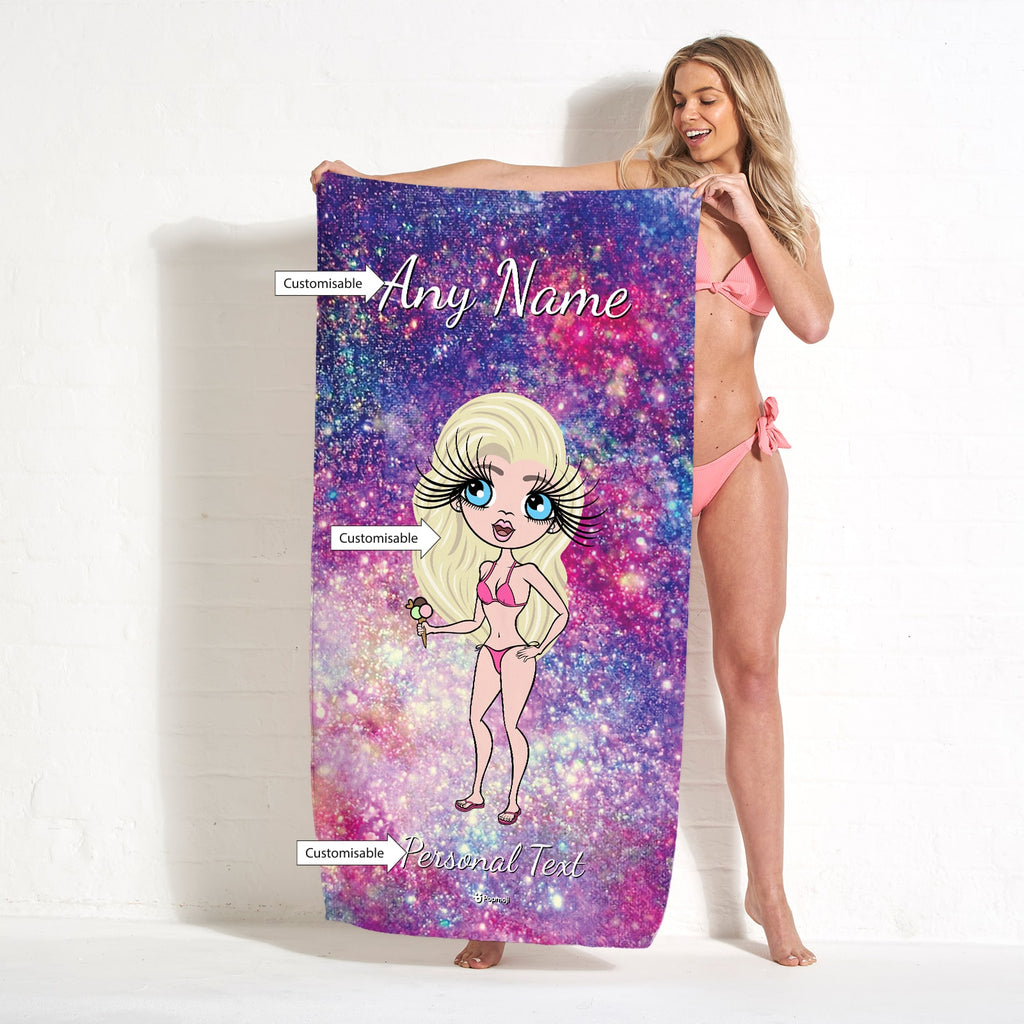 ClaireaBella Galaxy Sparkle Beach Towel