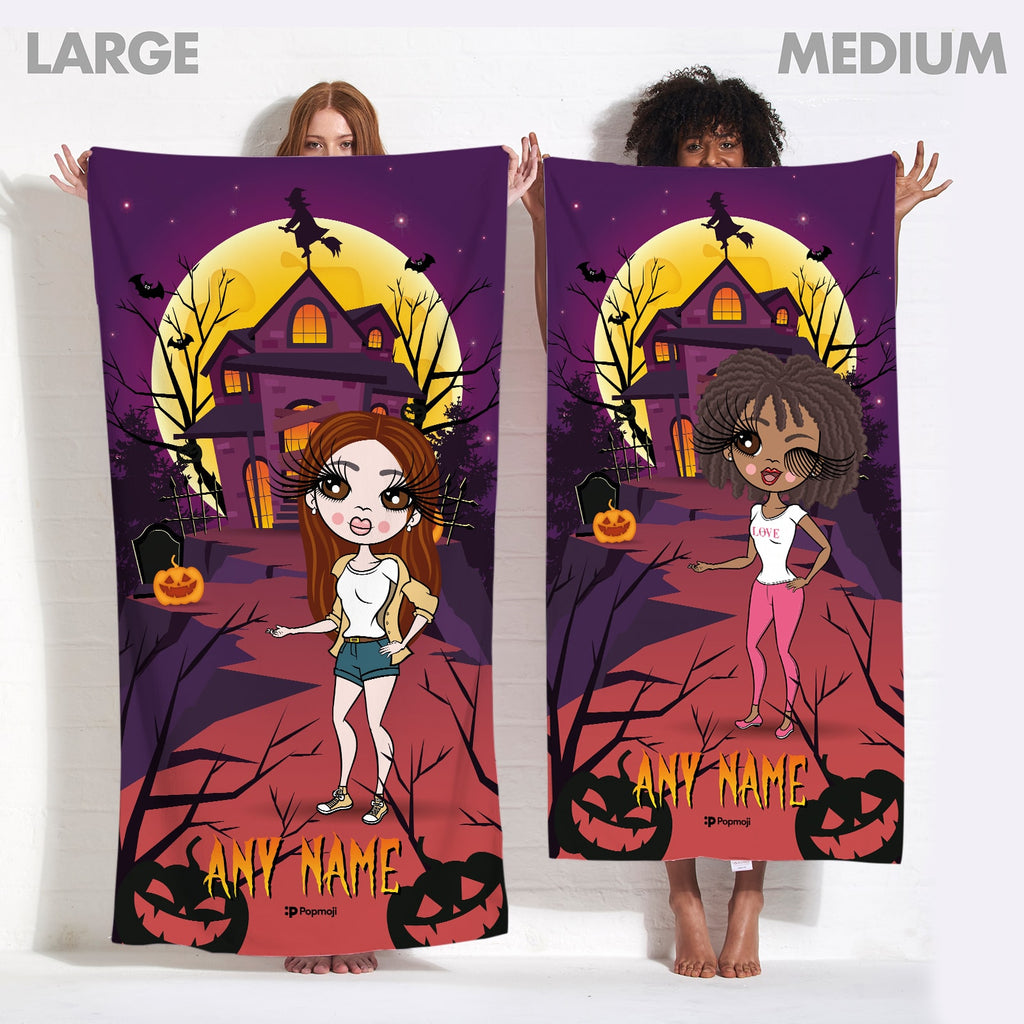 ClaireaBella Haunted House Beach Towel