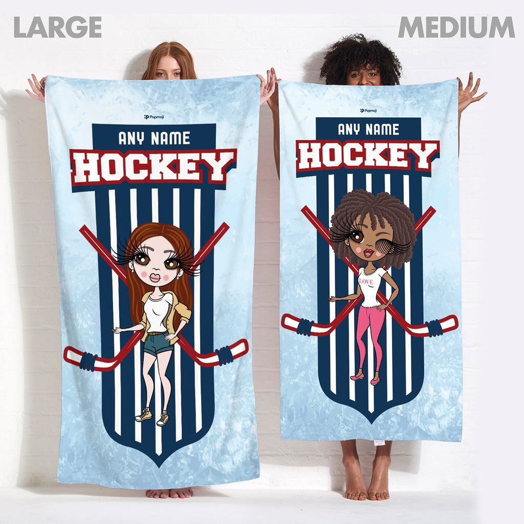 ClaireaBella Ice Hockey Emblem Beach Towel