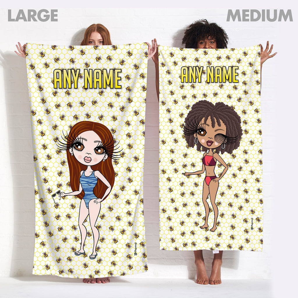 ClaireaBella Personalised Honeycomb Pattern Beach Towel