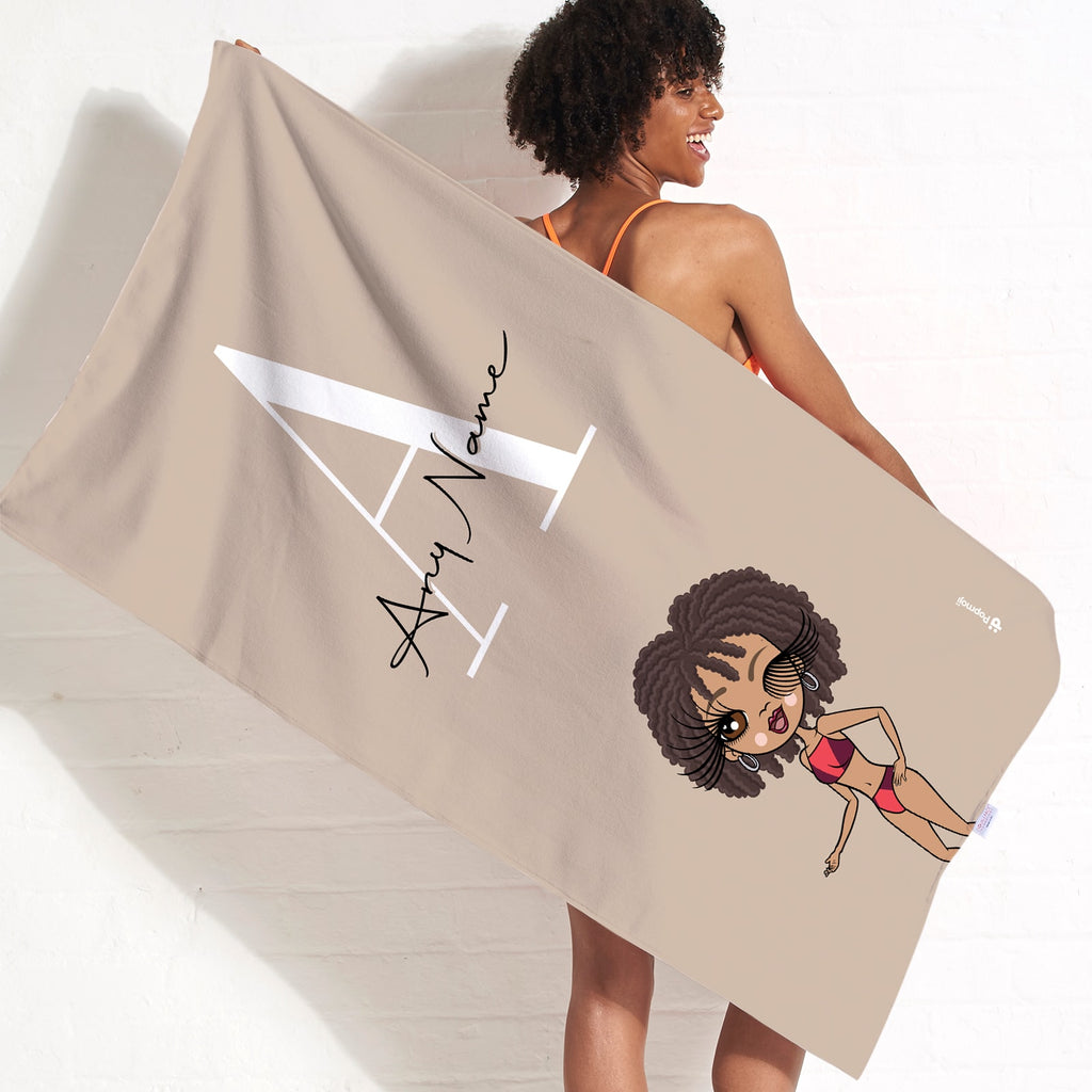ClaireaBella The LUX Collection Initial Nude Beach Towel
