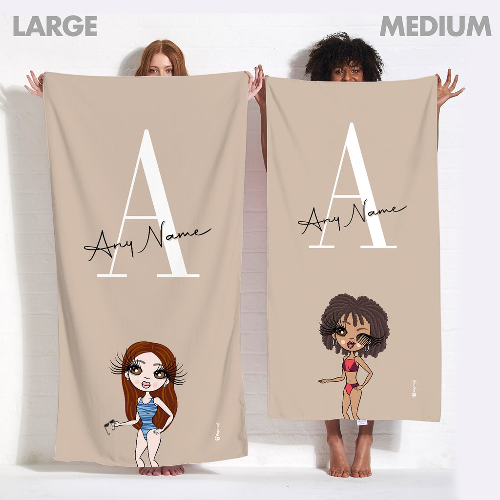 ClaireaBella The LUX Collection Initial Nude Beach Towel