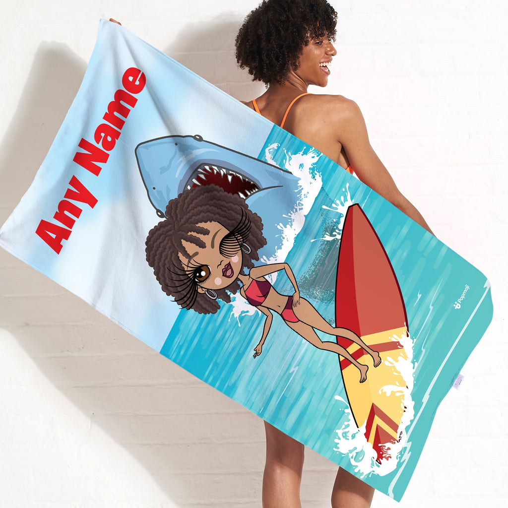 ClaireaBella Retro Shark Attack Beach Towel