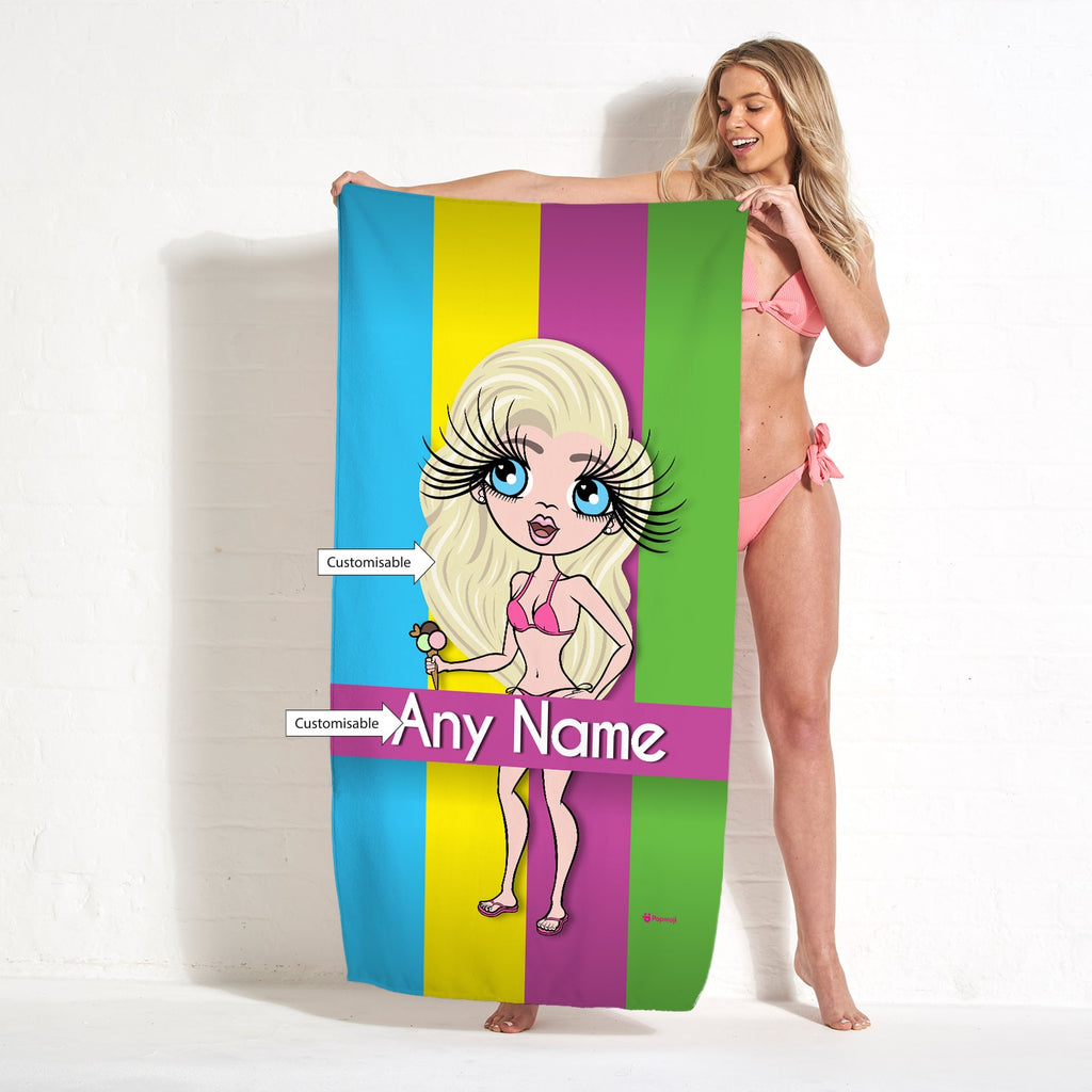 ClaireaBella Stripes Of Love Beach Towel