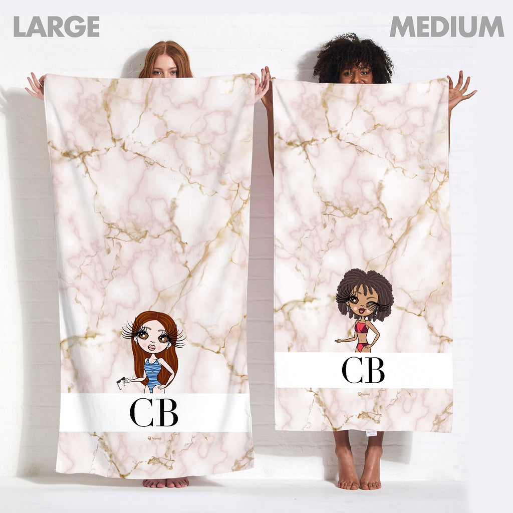 ClaireaBella The LUX Collection Pink Marble Beach Towel