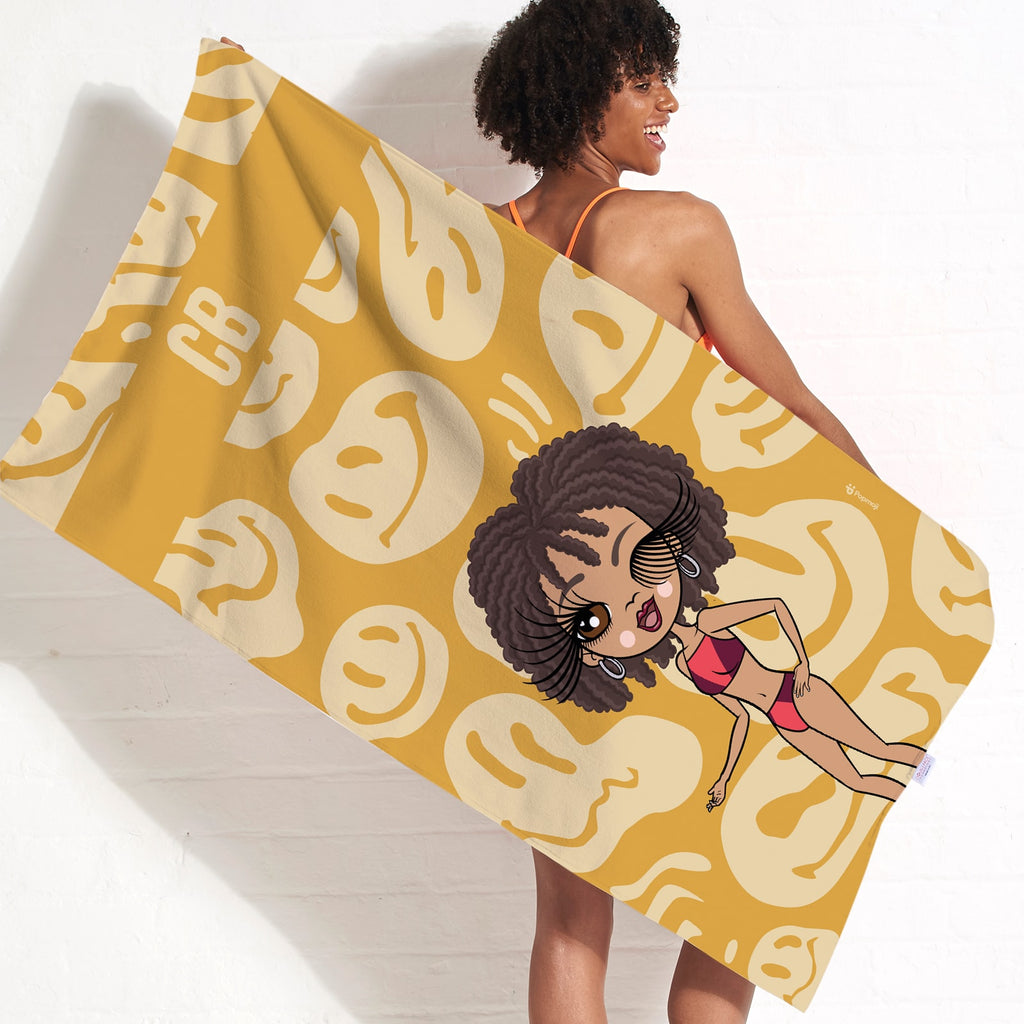 ClaireaBella Personalised Repeat Smile Beach Towel