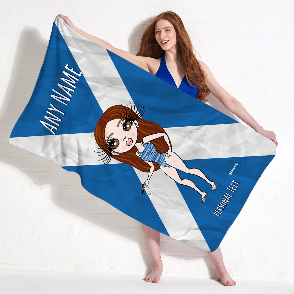 ClaireaBella Scottish Flag Beach Towel