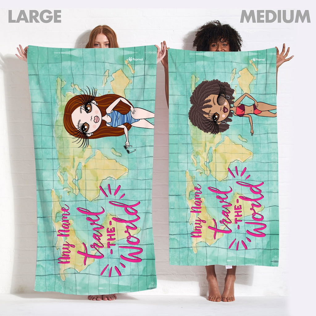 ClaireaBella World Print Beach Towel