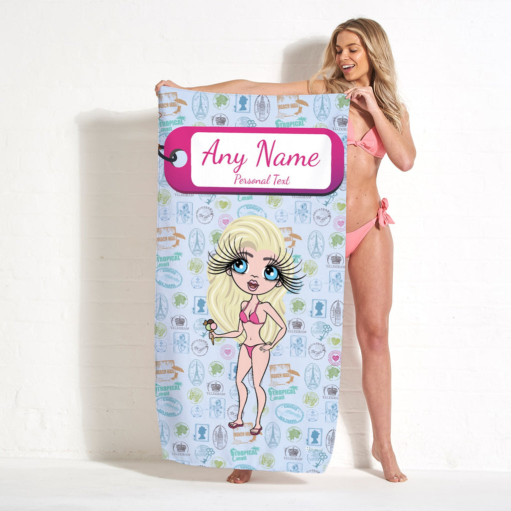 ClaireaBella Travel Stamp Beach Towel