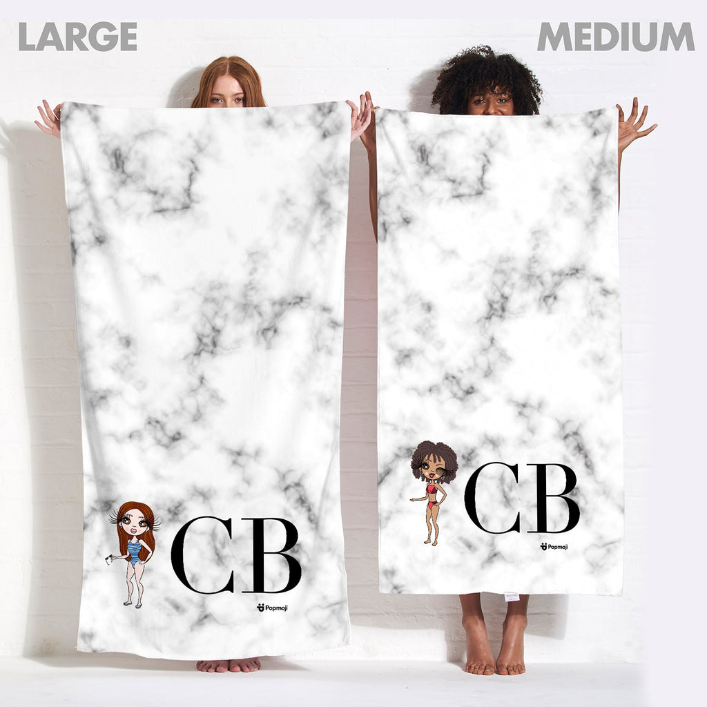 ClaireaBella The LUX Collection White Marble Beach Towel