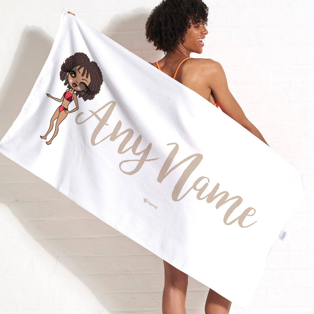 ClaireaBella The LUX Collection White and Nude Beach Towel